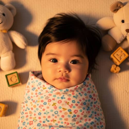 Charming Baby Girl Portrait in Pastel Blanket