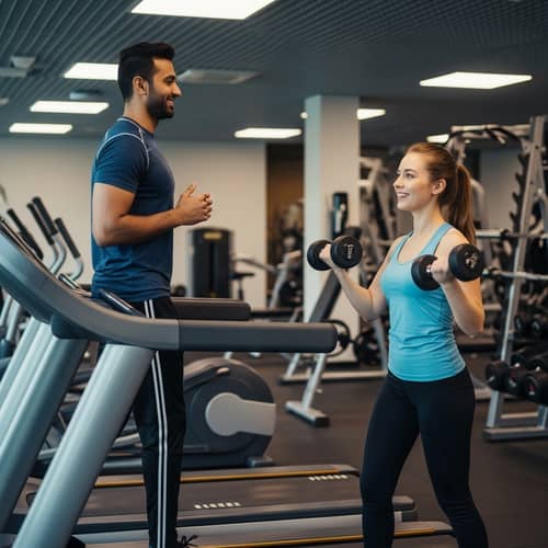 Modern Gym Exercise: Dynamic Duo's Motivational Workout