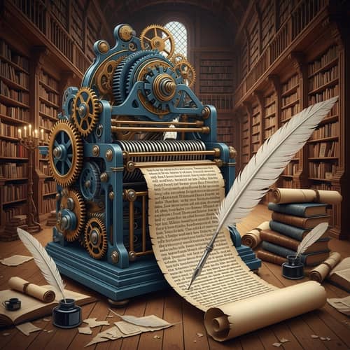 Unique Prose Generator with Mechanical Components | Library Theme