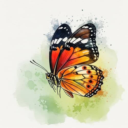 Vibrant Watercolor Butterfly Art: Nature-Inspired Macro Capture