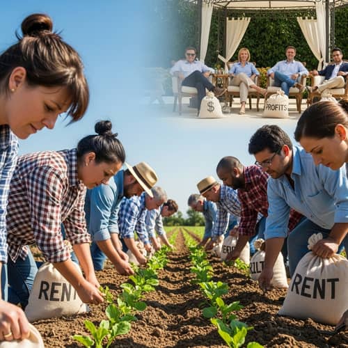 Inequality in Labor and Wealth: Hardworking Farmers vs. Wealthy Profiteers