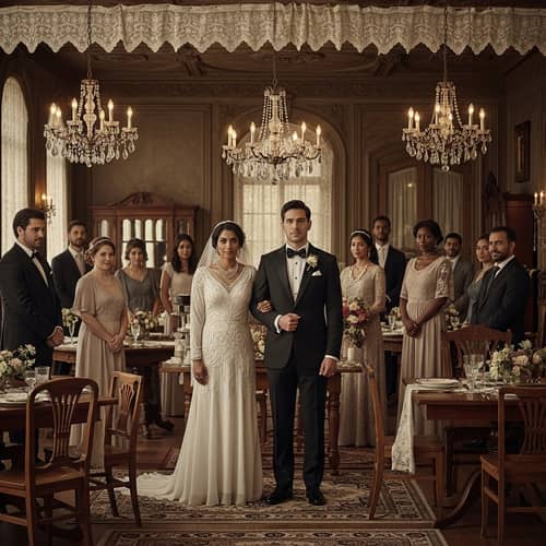 Vintage Wedding Scene with Elegant Decor | 20th Century Appeal