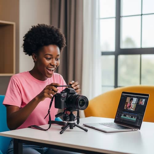 Young Black Female Vlogger Creating Video | Vlogging Tips