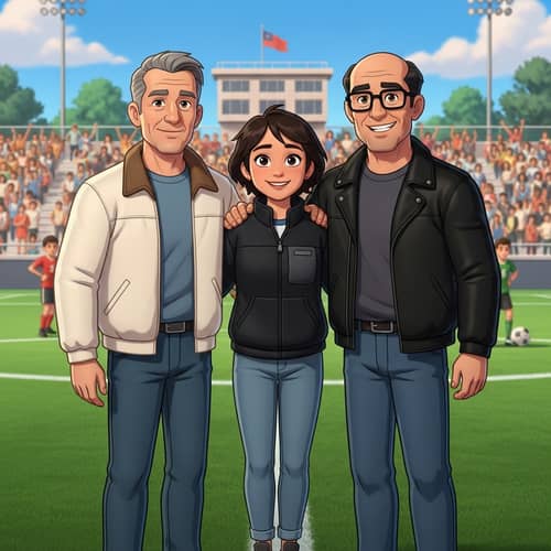 Emotive Pixar-Style Movie Poster: Young Woman with Two Men