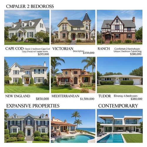 Explore Diverse Property Listings | Houses in Cape Cod, Victorian, Ranch, Tudor Styles & More