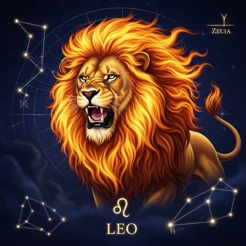Leo Zodiac Sign - Majestic Lion Symbolizing Strength
