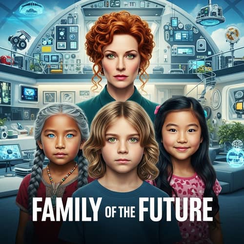 Family of the Future Movie Poster: Tech-Savvy Home & Diverse Characters
