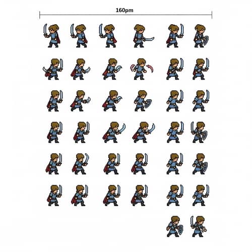 Dungeons and Dragons Pixel Art Character Sprite Sheet