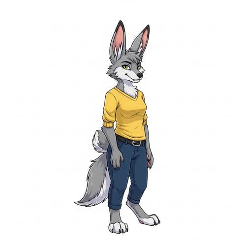 Cartoon Anthro Rabbit-Wolf Hybrid Character Design