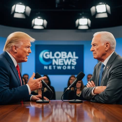 Political Debate Scene: Elderly Males with Blonde and White Hair