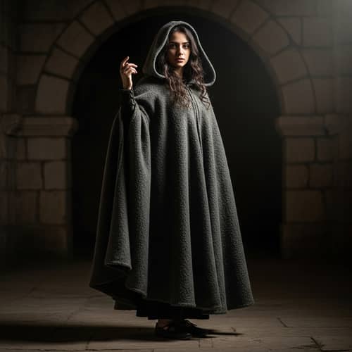 20-Year-Old Middle-Eastern Girl in Cloak | Full-Body Portrait