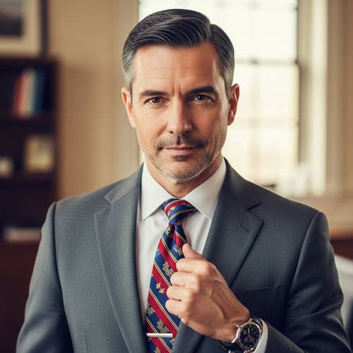 Professional Businessman in Vibrant Suit: Confident and Determined