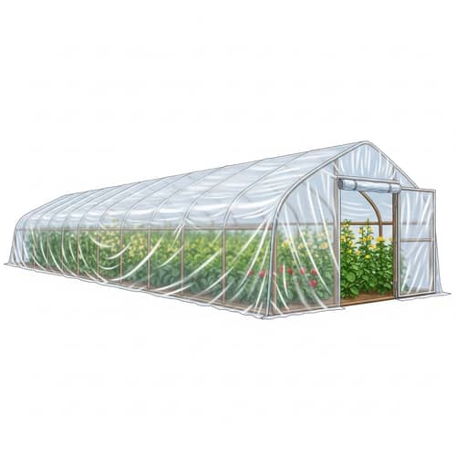 Polythene Greenhouse 8x30 Wooden Poles Model | Gardening Solutions