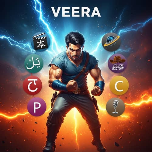 Veera - Heroic Figure in Action-Packed Postures | Generic Film Preview