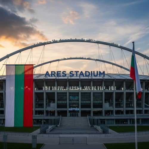 Ares Soccer Stadium | Modern Design with Bulgaria Flag