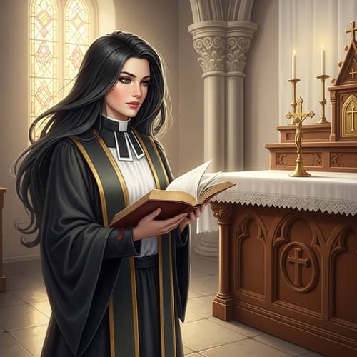 Lauren Jauregui Priest: Traditional Attire and Bible