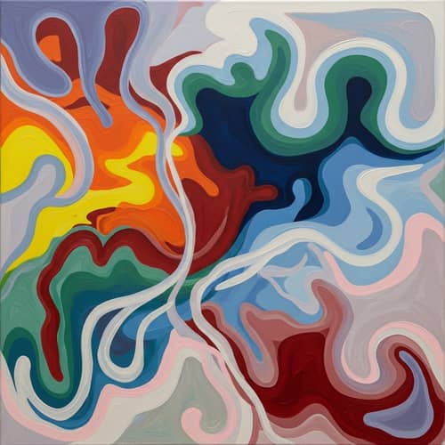 Abstract Painting Plasticity: Bold Colors & Unconventional Shapes