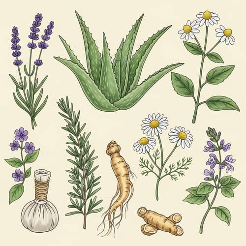 Enchanting Herbal Wonders Illustration - Watercolor Artwork