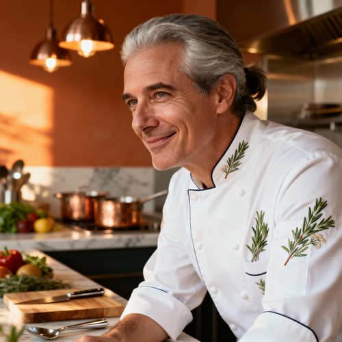 Detailed Headshot of a Professional Chef
