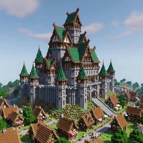 Impressive Medieval Castle with Copper Roofs | Minecraft 1.20
