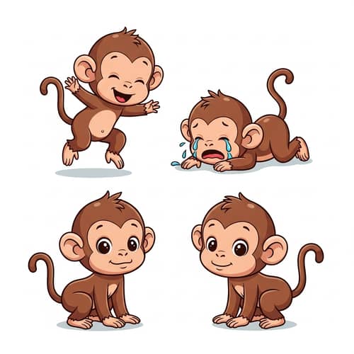 Colorful Baby Monkeys | Joy, Sadness, Curiosity & Liveliness