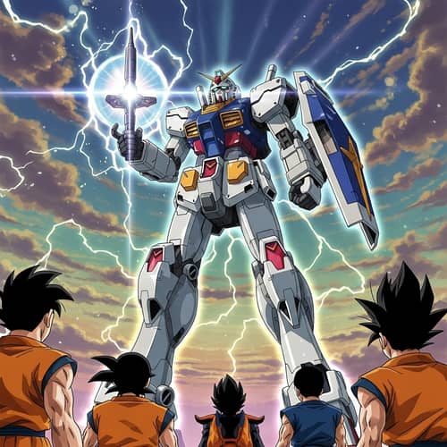 Futuristic Gundam in Dragon Ball Style | Anime Robot Art