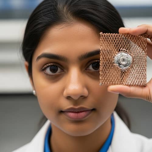 South Asian Female Scientist with Diamond Cell in Laboratory