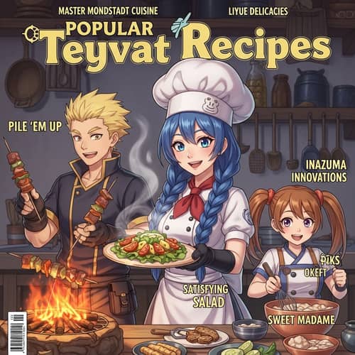 Popular Genshin Impact Recipes Magazine | Fantasy RPG Characters Cooking