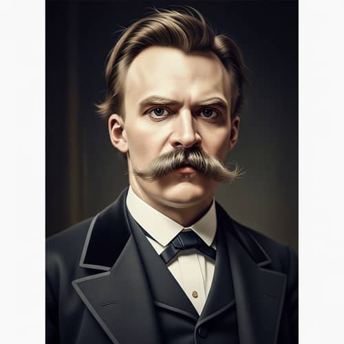 Philosopher with Prominent Mustache | Influential Figure in Western Philosophy