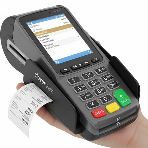 Compact Clover Flex Debit Machine - Handheld Design