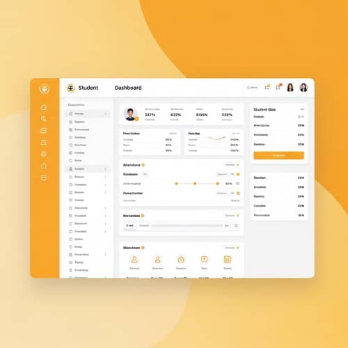 Saffron & Gold Student Data Management Dashboard | School Template