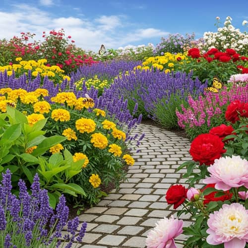 Beautiful Flower Bed: A Colorful Garden Paradise
