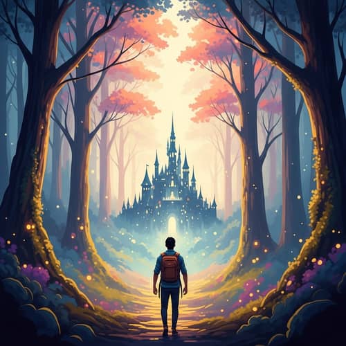 Mystical Forest with Enchanted Castle - Fantasy Art