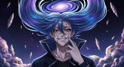 Emperor Kayn | League of Legends Art | Cosmic Villain with Blue Purple Hair