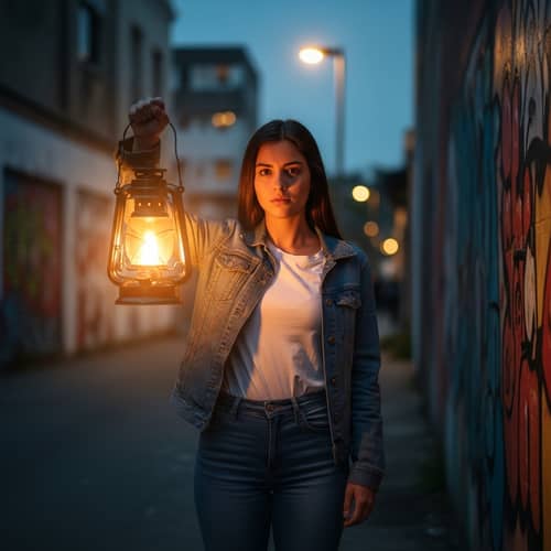 Hispanic Woman Bringing Light to Urban Underbelly