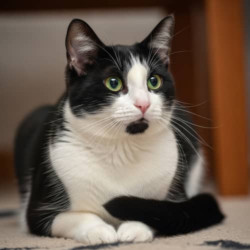 Striking Black and White Cat - Elegance and Contrast