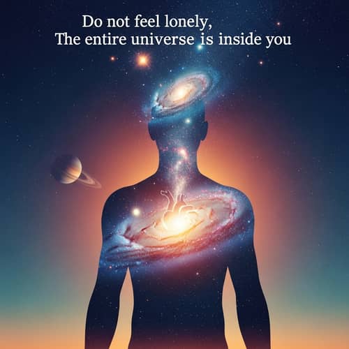 Inner Universe: Body Silhouette with Cosmos Visualization