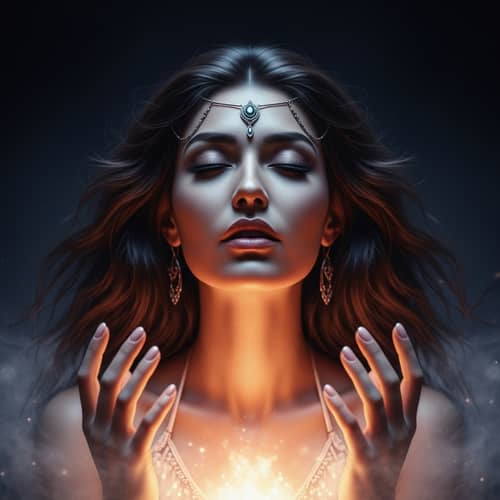 Joyful Sorceress with Enchanting Glowing Light | Beautiful Symmetry