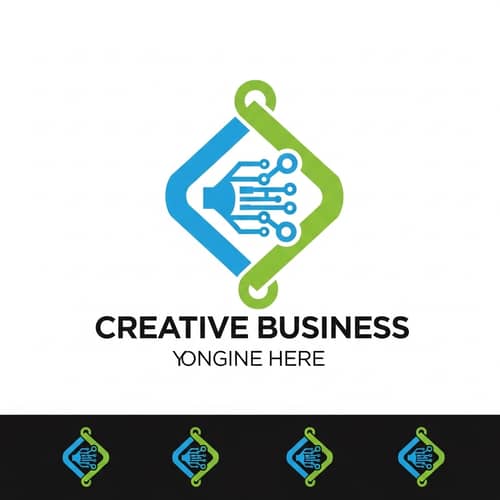 Vibrant Logo Design | Blue and Green Color Scheme