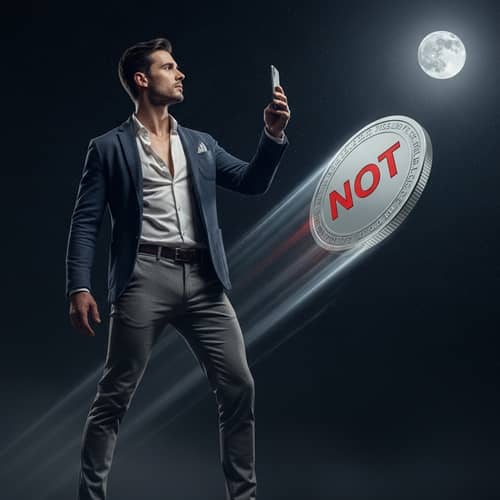 Flying to the Moon with a Stylish Man and a Coin