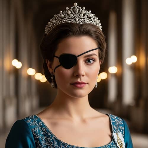 Swedish Princess with Black Eyepatch - Royalty Elegance