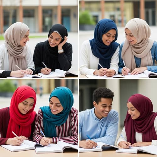 Diverse Students in Religious Hijabs - Cultural Harmony Captured