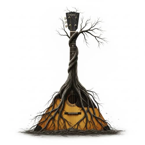Balalaika Horror Scene With Growing Roots
