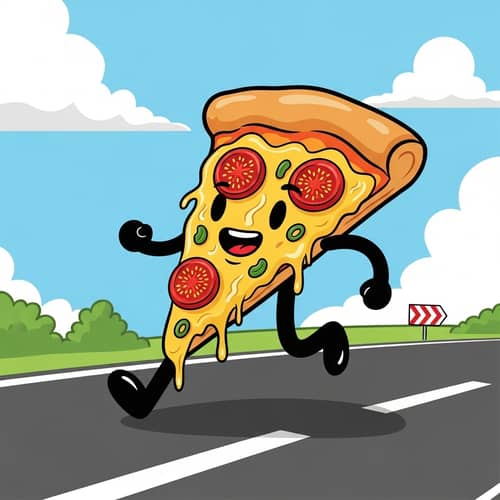 Lively Pizza Art - Vibrant and Joyful Digital Painting
