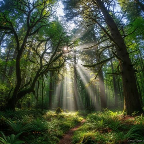 Explore a Mystical Forest with Ethereal Lighting