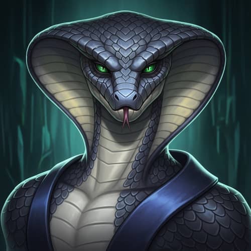 Magnetic Snake-Man: Ancient Wisdom Illustration