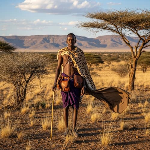 Muscular Nomadic Man from Somalia | Traditional Clothing