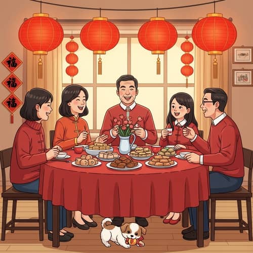 Chinese New Year Family Reunion Dinner Celebration