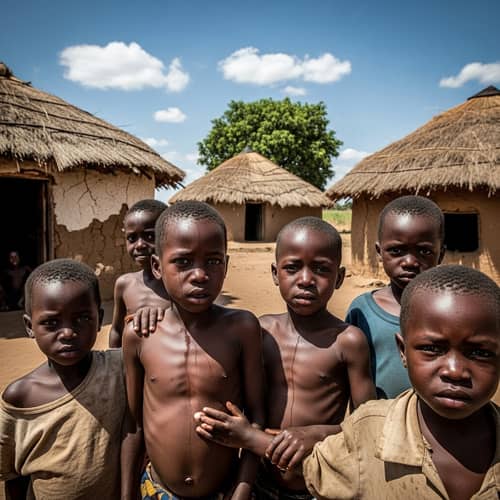 Sorrowful African Children in Need of Help | Poverty Awareness