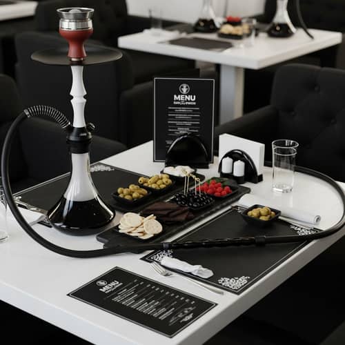 Stylish Hookah Lounge with Elegant Decor | Menu & Snacks